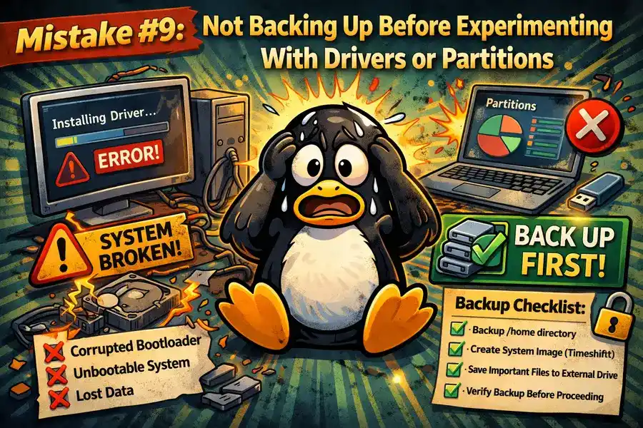 Mistake #9: Not Backing Up Before Experimenting With Drivers or Partitions