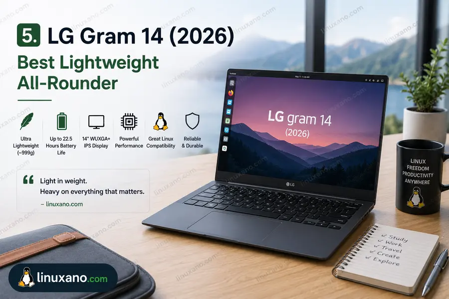 Best Lightweight Linux Laptops for Students and Travelers (2026 Buying Guide) 6 LG Gram 14 (2026) — Best Lightweight All-Rounder