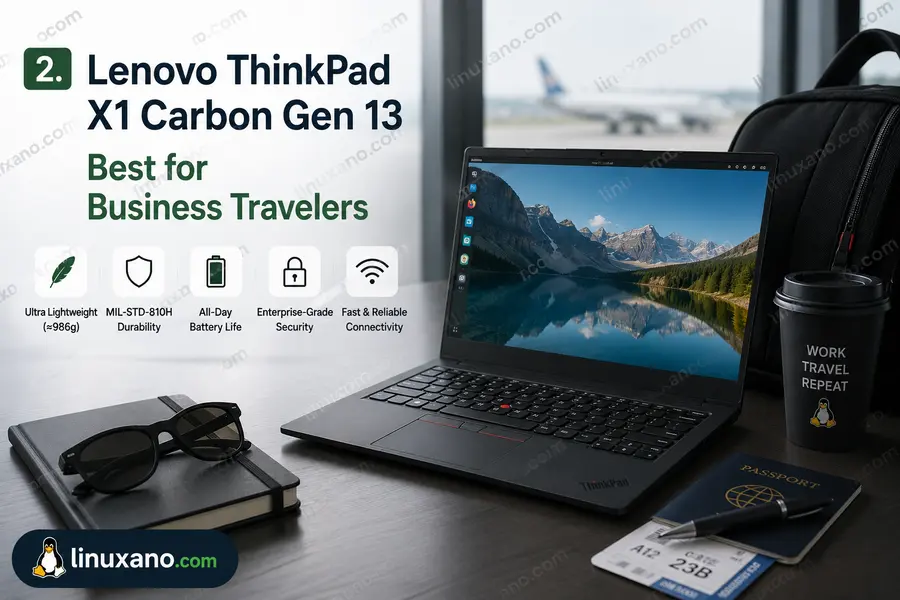 Best Lightweight Linux Laptops for Students and Travelers (2026 Buying Guide) 3 Lenovo ThinkPad X1 Carbon Gen 13 — Best for Business Travelers