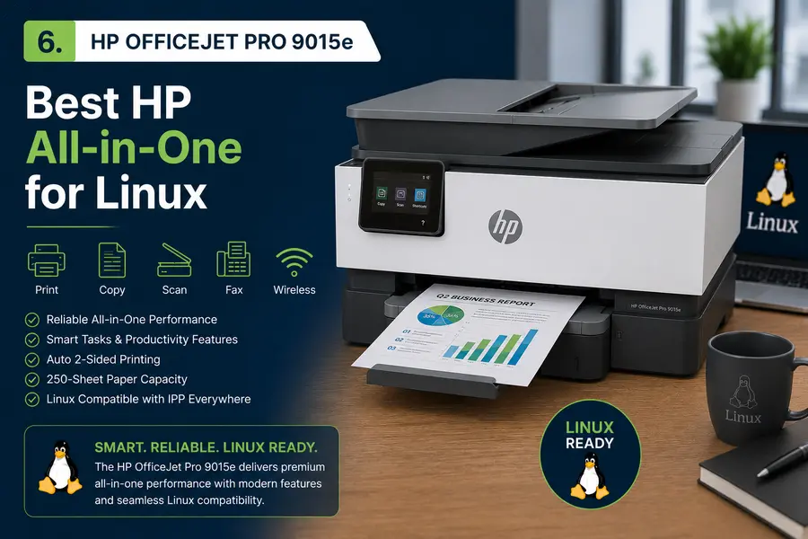 Best Linux-Compatible Scanners in 2026 7 HP OfficeJet Pro 9015e — Best HP All-in-One for Linux