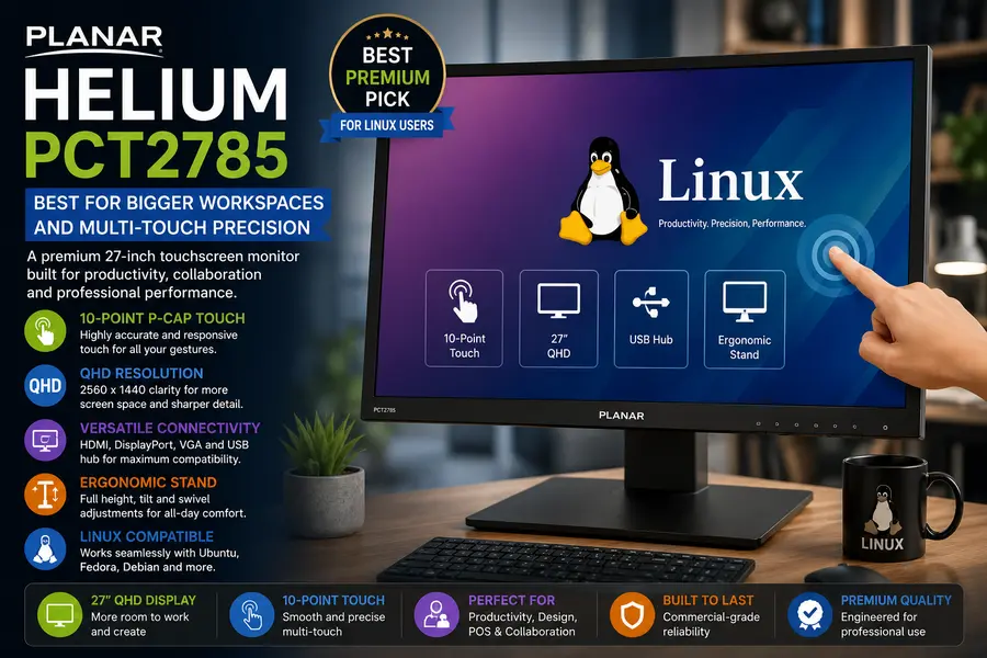 Best Touchscreen Monitors for Linux (Tested) 6 Planar Helium PCT2785 — Best for Bigger Workspaces and Multi-Touch Precision
