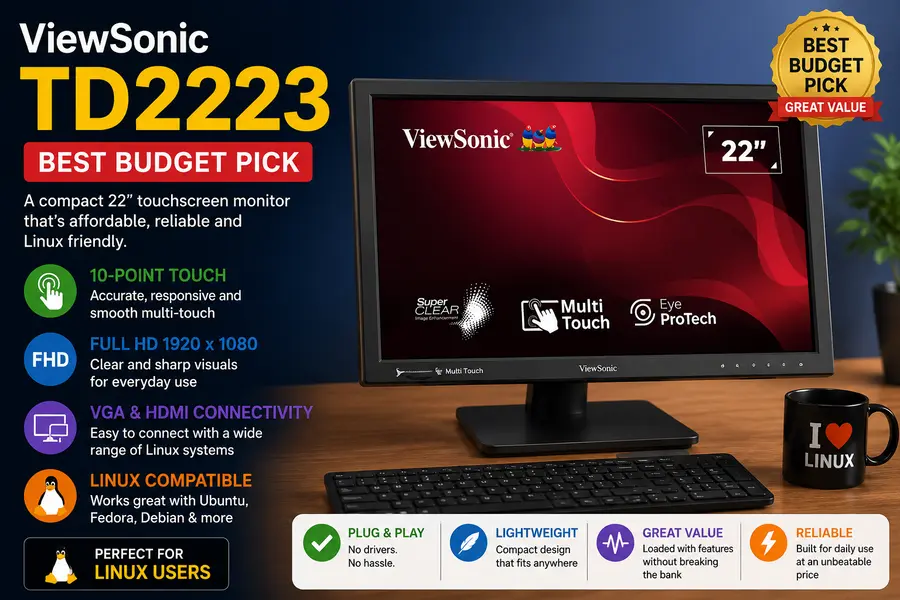 Best Touchscreen Monitors for Linux (Tested) 4 ViewSonic TD2223 — Best Budget Pick