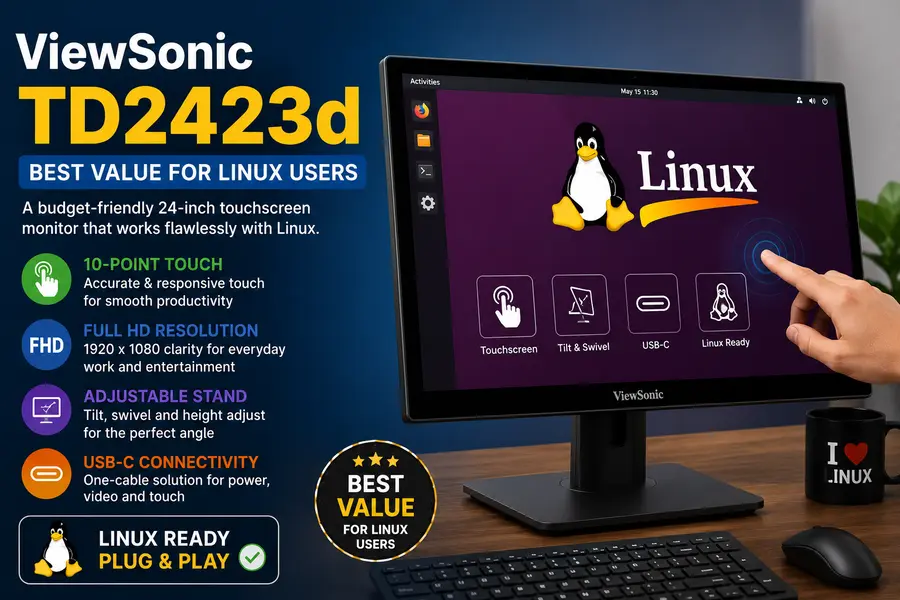 Best Touchscreen Monitors for Linux (Tested) 3 ViewSonic TD2423d — Best Value for Linux Users