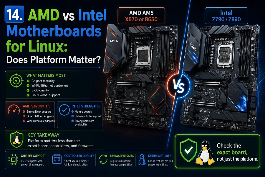 How to Check Motherboard Linux Compatibility Before Buying (2026 Guide) 5 AMD vs Intel Motherboards for Linux Does Platform Matter